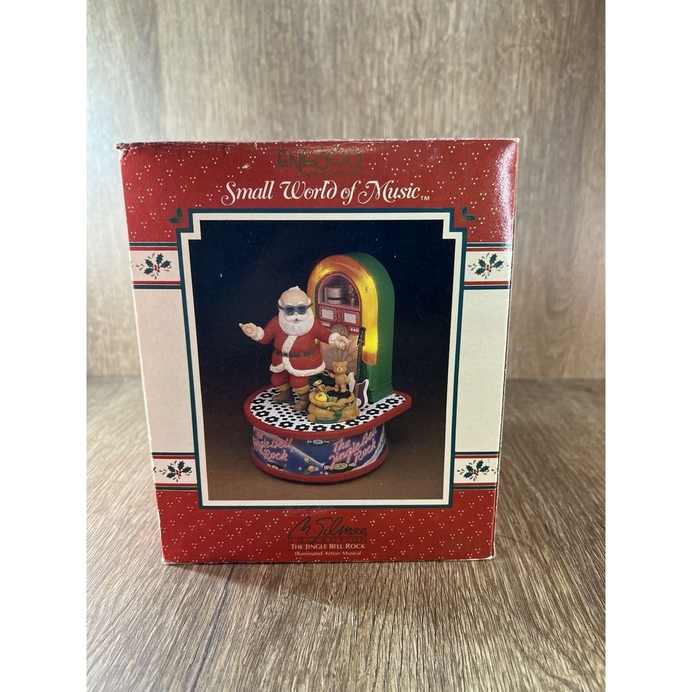 Enesco Small World of Music The Jingle Bell Rock Santa Jukebox Musical 1991 Box